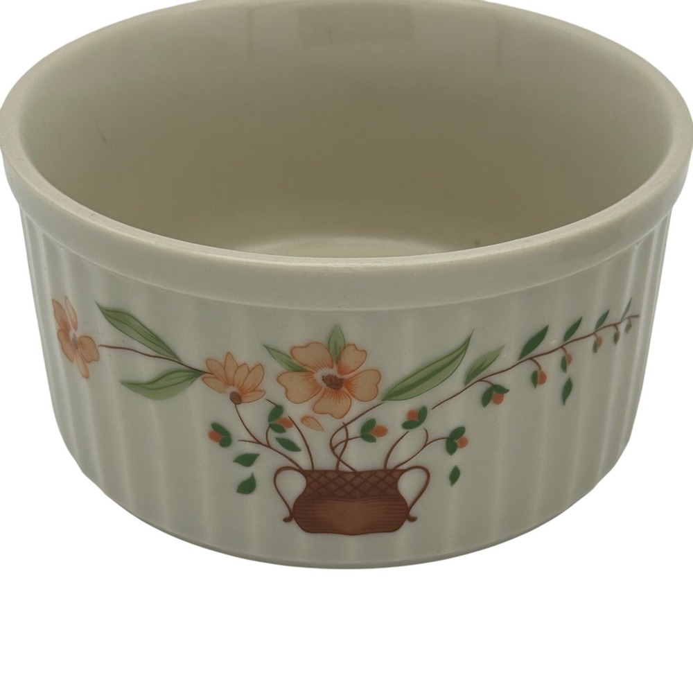 Vintage Countryside Stoneware Collection Floral Ramekin Set of 3 Japan 1980